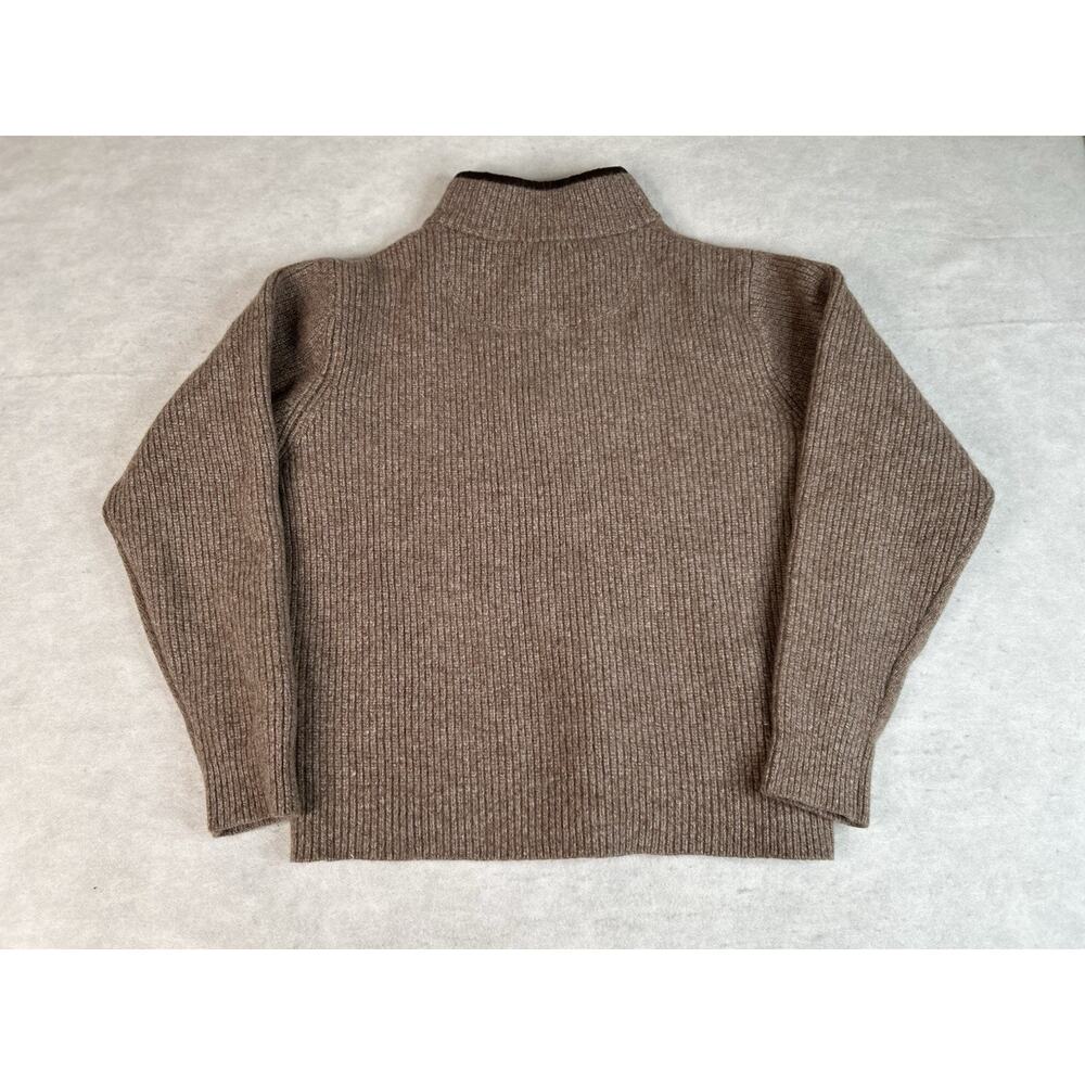 LL Bean Waterfowl Sweater Men's Size Small Brown 100% Merino Lambswool Wool - Picture 2 of 8